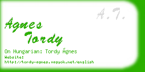 agnes tordy business card